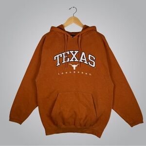 Vintage Texas Longhorns Orange Embroidered Hoodie Large